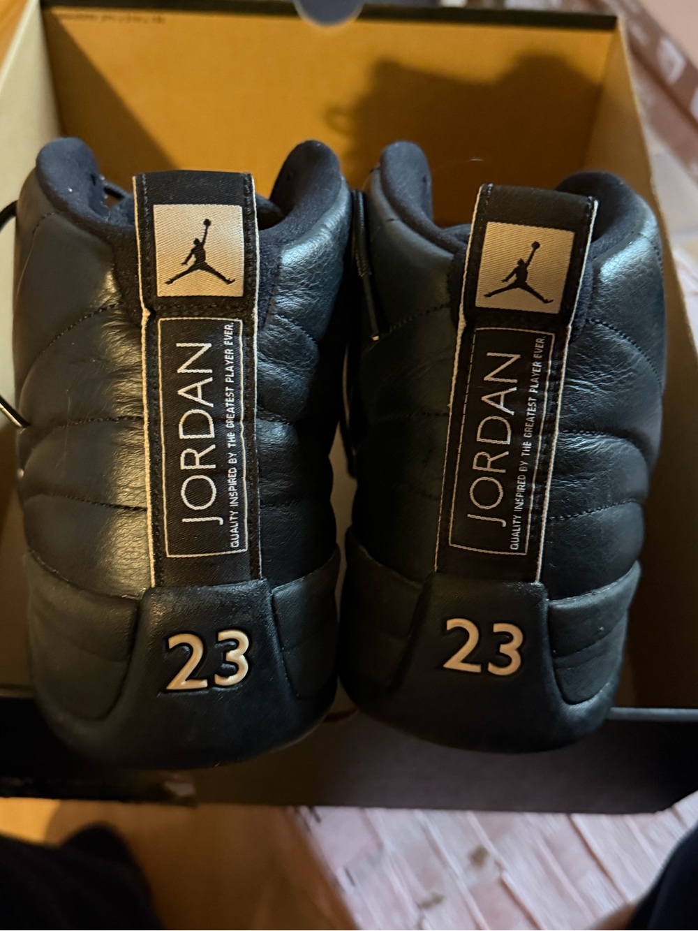 Jordan Black Leather Retro 23 Low-Top Sneakers